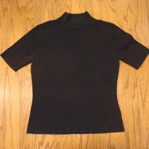 Worthington Essentials Women's Medium Mock Neck Sweater T Shirt Black